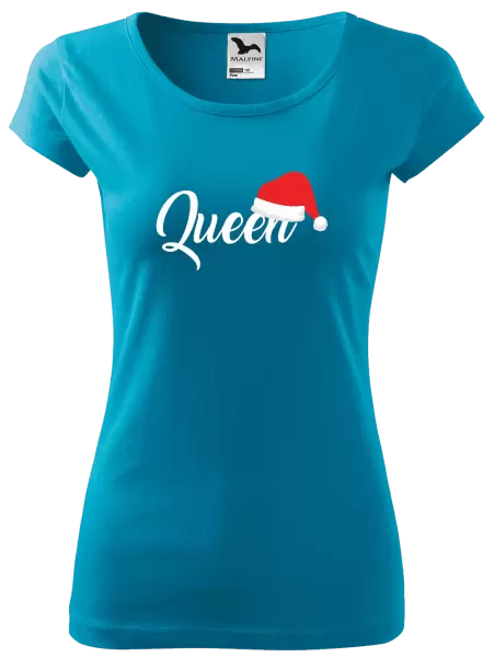 Dámské vánoční tričko Vánoční čepice - Queen