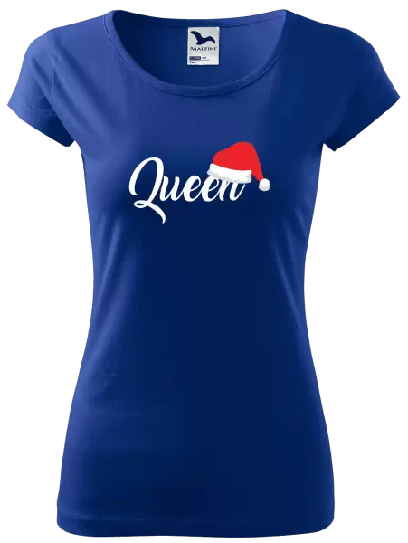 Dámské vánoční tričko Vánoční čepice - Queen