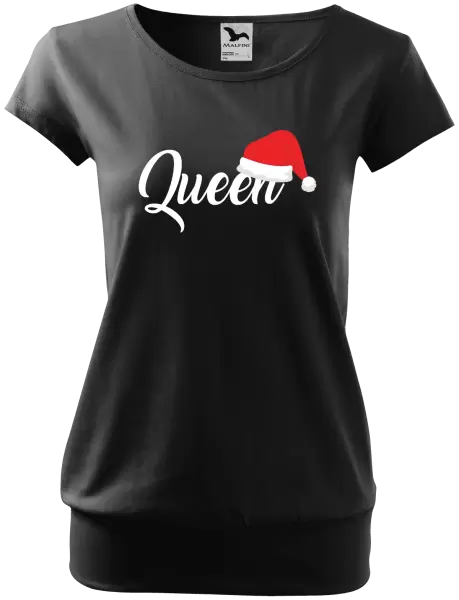 Dámské vánoční tričko Vánoční čepice - Queen