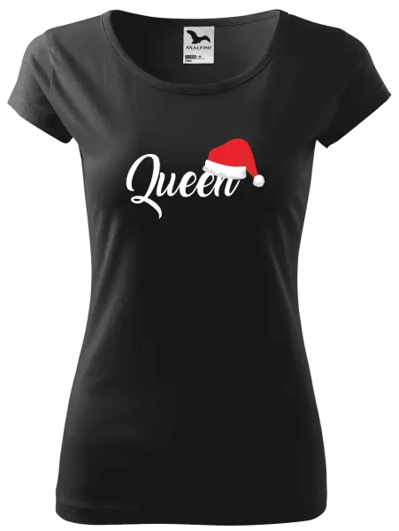 Dámské vánoční tričko Vánoční čepice - Queen