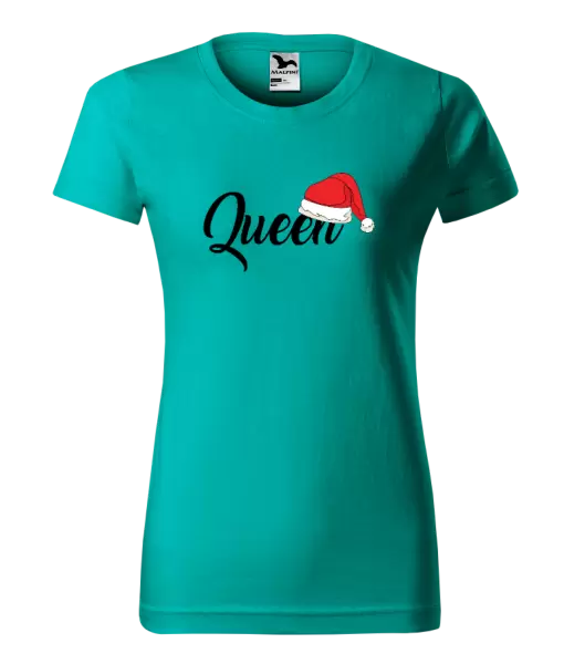 Dámské vánoční tričko Vánoční čepice - Queen