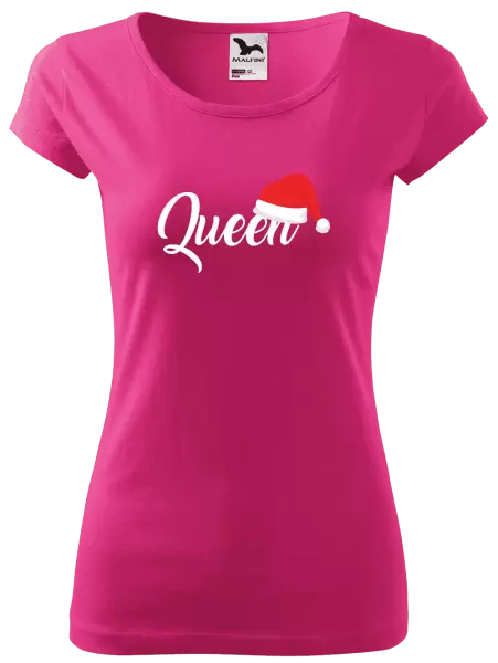 Dámské vánoční tričko Vánoční čepice - Queen