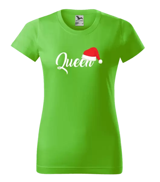Dámské vánoční tričko Vánoční čepice - Queen
