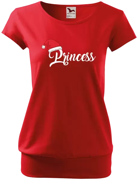 Dámské vánoční tričko Vánoční čepice - Princess