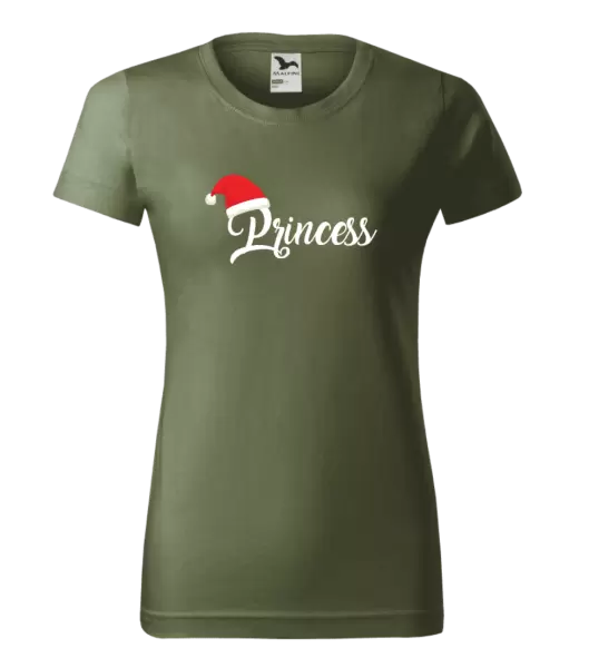 Dámské vánoční tričko Vánoční čepice - Princess