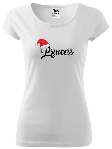 Dámské vánoční tričko Vánoční čepice - Princess