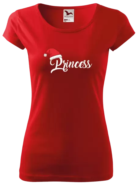 Dámské vánoční tričko Vánoční čepice - Princess