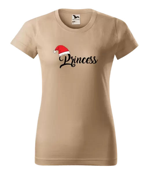 Dámské vánoční tričko Vánoční čepice - Princess