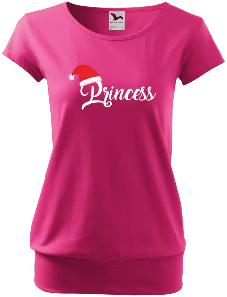 Dámské vánoční tričko Vánoční čepice - Princess