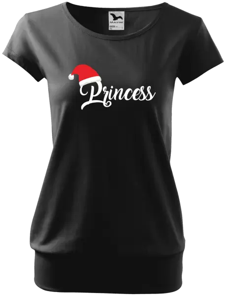 Dámské vánoční tričko Vánoční čepice - Princess