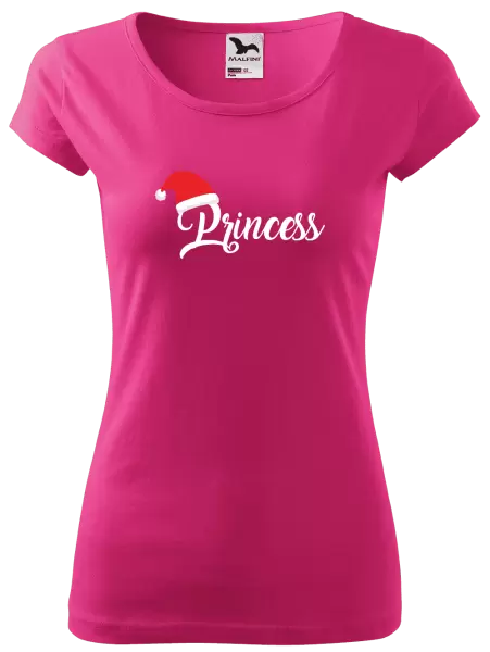 Dámské vánoční tričko Vánoční čepice - Princess
