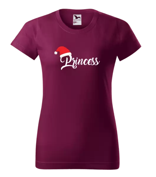 Dámské vánoční tričko Vánoční čepice - Princess