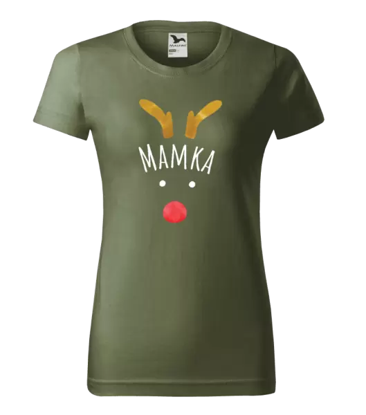Dámské vánoční tričko Vánoční sob - mamka