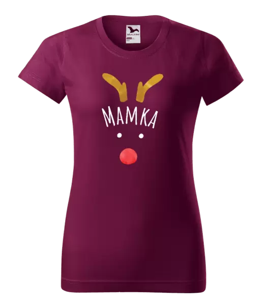 Dámské vánoční tričko Vánoční sob - mamka