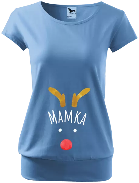 Vánoční těhotenské tričko Vánoční sob - mamka