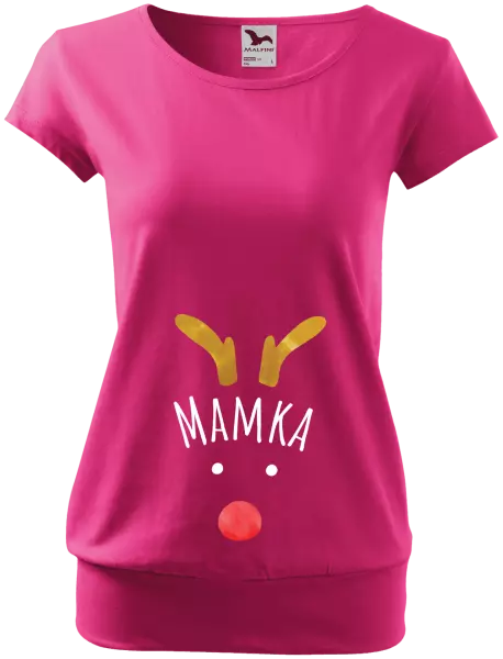 Vánoční těhotenské tričko Vánoční sob - mamka