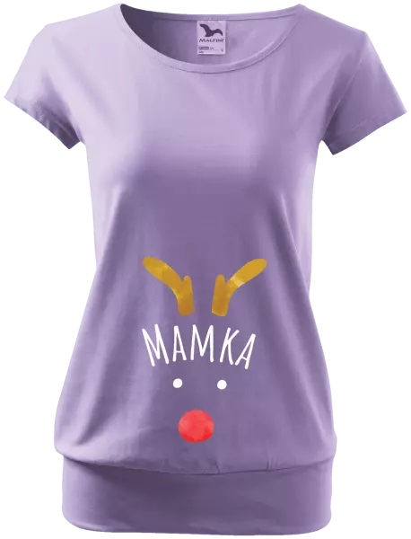 Vánoční těhotenské tričko Vánoční sob - mamka