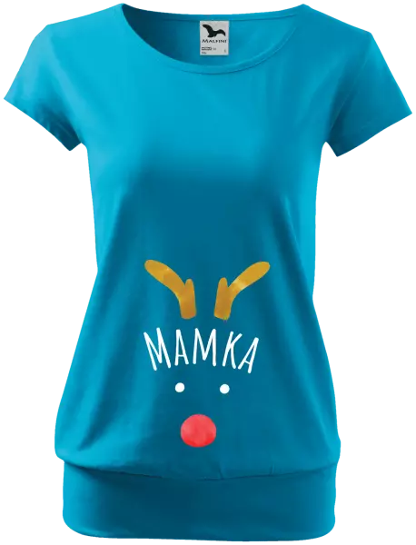 Vánoční těhotenské tričko Vánoční sob - mamka