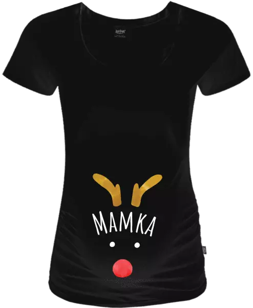 Vánoční těhotenské tričko Vánoční sob - mamka