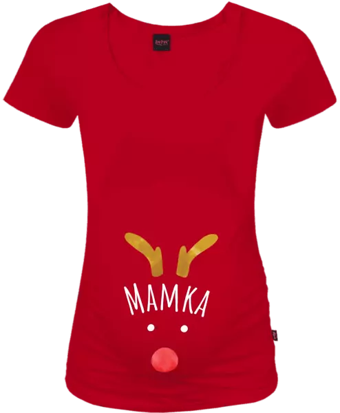 Vánoční těhotenské tričko Vánoční sob - mamka