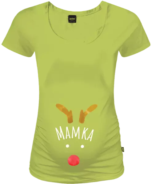 Vánoční těhotenské tričko Vánoční sob - mamka