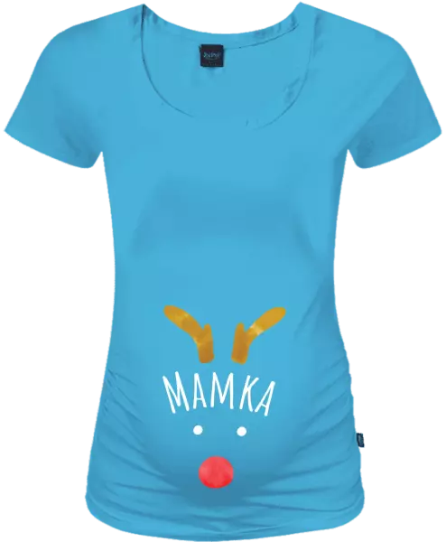 Vánoční těhotenské tričko Vánoční sob - mamka