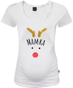 Vánoční těhotenské tričko Vánoční sob - mamka