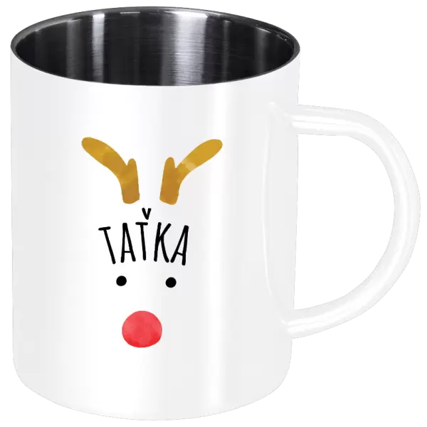 Nerezový hrnek Vánoční sob - taťka
