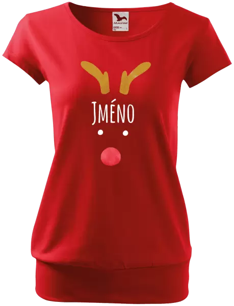 Dámské vánoční tričko Vánoční sob - jméno