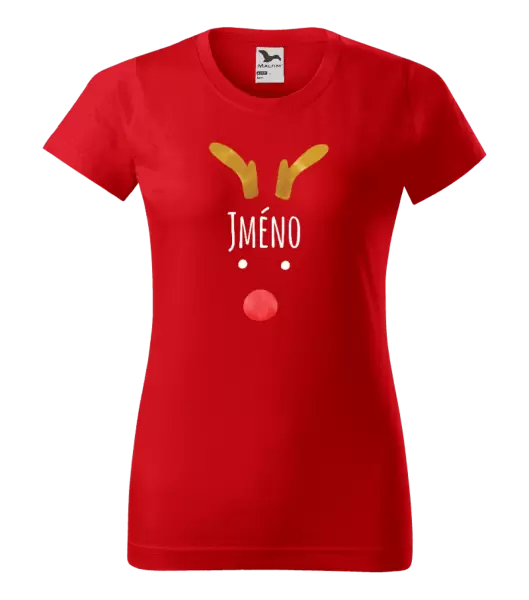 Dámské vánoční tričko Vánoční sob - jméno