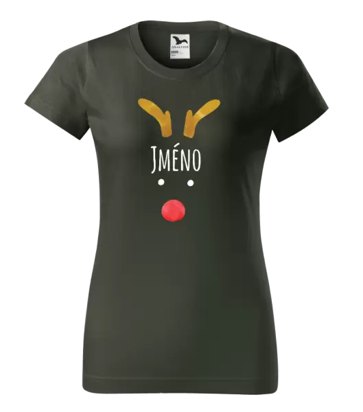 Dámské vánoční tričko Vánoční sob - jméno