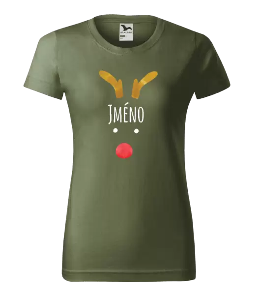 Dámské vánoční tričko Vánoční sob - jméno
