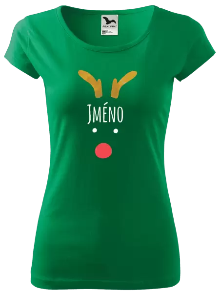 Dámské vánoční tričko Vánoční sob - jméno