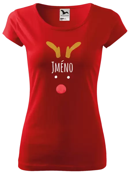 Dámské vánoční tričko Vánoční sob - jméno