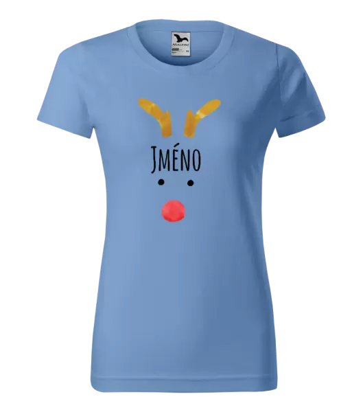 Dámské vánoční tričko Vánoční sob - jméno