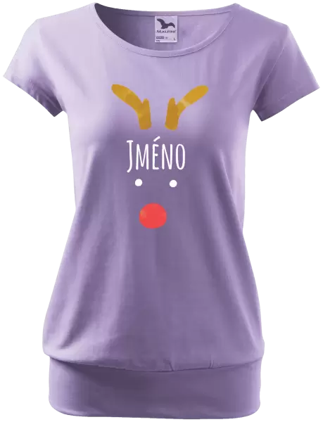 Dámské vánoční tričko Vánoční sob - jméno