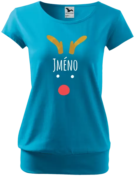 Dámské vánoční tričko Vánoční sob - jméno