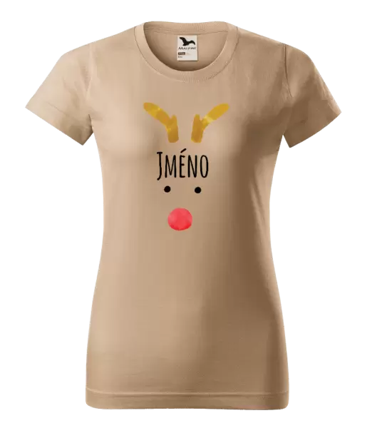 Dámské vánoční tričko Vánoční sob - jméno