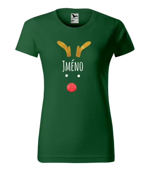 Dámské vánoční tričko Vánoční sob - jméno