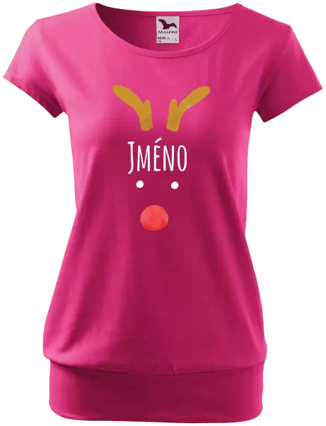 Dámské vánoční tričko Vánoční sob - jméno