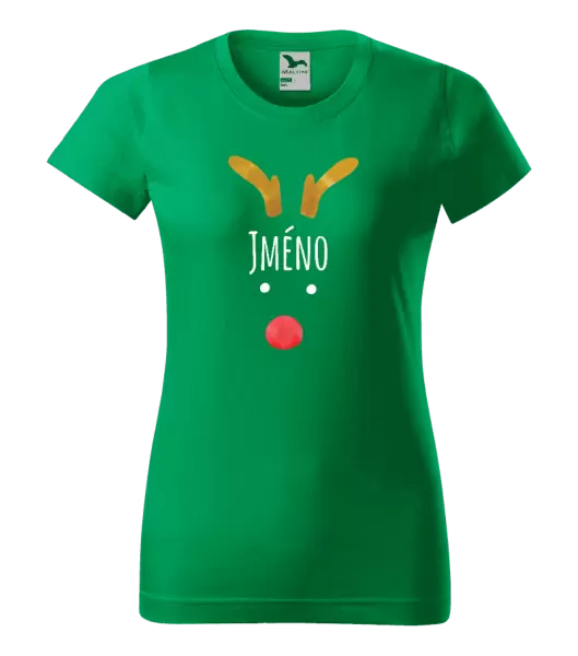Dámské vánoční tričko Vánoční sob - jméno