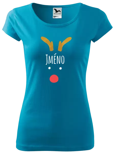 Dámské vánoční tričko Vánoční sob - jméno