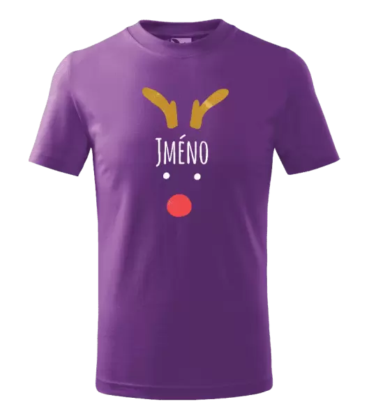 Dětské vánoční tričko Vánoční sob - jméno