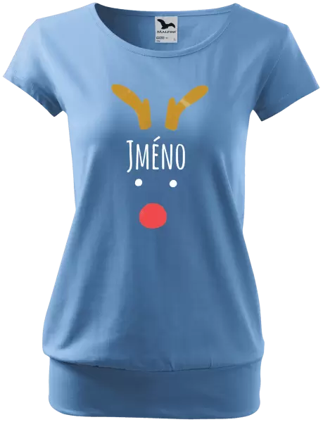 Dámské vánoční tričko Vánoční sob - jméno