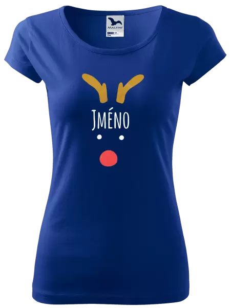 Dámské vánoční tričko Vánoční sob - jméno