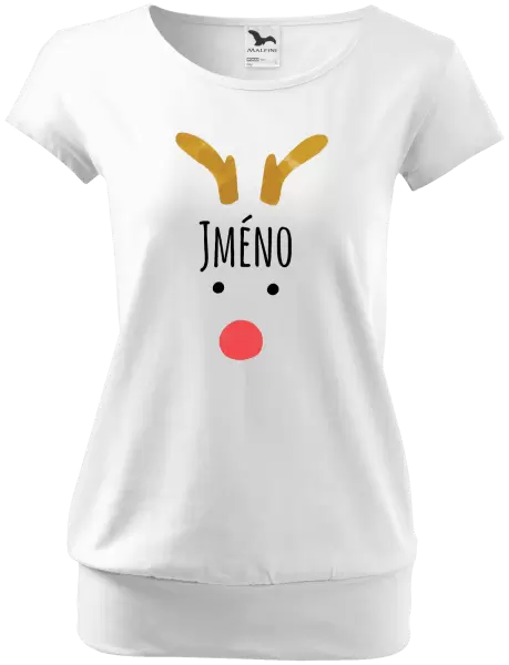 Dámské vánoční tričko Vánoční sob - jméno