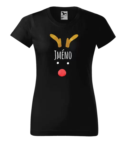 Dámské vánoční tričko Vánoční sob - jméno