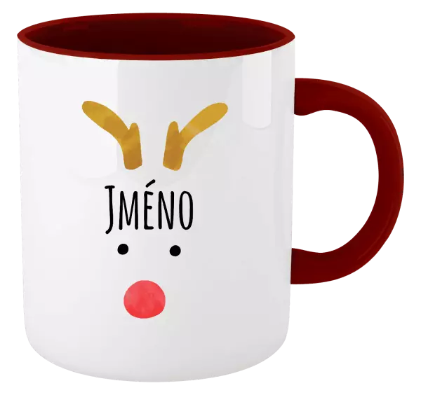 Vánoční hrnek Vánoční sob - jméno