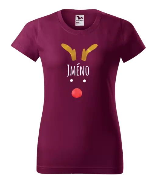 Dámské vánoční tričko Vánoční sob - jméno