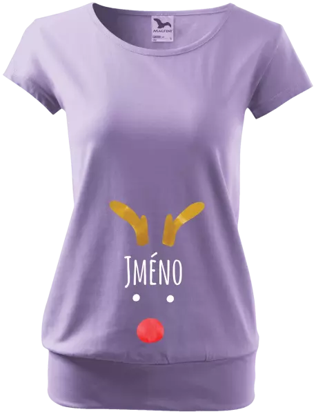 Vánoční těhotenské tričko Vánoční sob - jméno